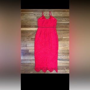 Red eyelet dress